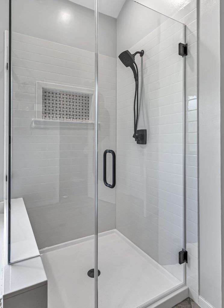 phone booth shower built from solid surface katy, TX